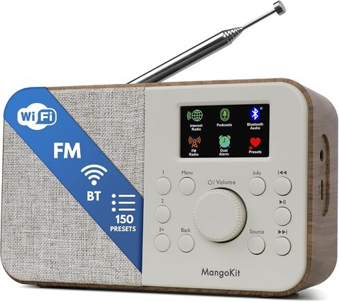 SR-L Radio, Bluetooth, FM & Internet, 150 Presets-Walnut | Podcast player, 50,000+ internet stations, alarm clock, sleep timer, colour display, mains or battery, compact kitchen radio in Saudi Arabia