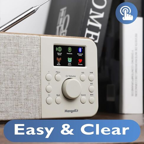 SR-L Radio, Bluetooth, FM & Internet, 150 Presets-Walnut | Podcast player, 50,000+ internet stations, alarm clock, sleep timer, colour display, mains or battery, compact kitchen radio in Saudi Arabia
