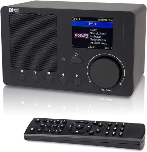 Ocean Digital WR-210N Portable Internet Radio Wi-Fi 2.4" Color LCD Built-in Battery Bluetooth UPnP & DLNA Player Sleep Timer Dual Alarm Clock (Black) in Saudi Arabia