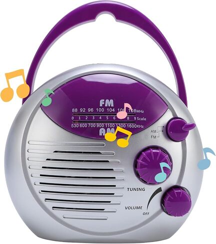 Water Proof Shower Radio, Portable AM FM Radio IPX4, Hanging Radio | Shower Radio Clear Sound, 20 Stations,FM: 88-108MHz AM: 530-1600KHz for Bathroom, Kitchen, Outdoor, Beach, Battery Powered in Saudi Arabia