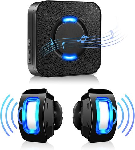 Wireless Motion Sensor LED Light - Motion Detector Alarm Chimes Door Sensor | 500 FT Range Security Alert Monitor System for Home, Business, Store, Office, School in Saudi Arabia