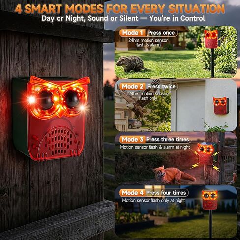 Solar Outdoor Motion Sensor Alarm, 130dB Dog Barking & Gunshot Sound | 13 Looping Sounds to Prevent Habituation, 4 Work Modes, IP55 Weatherproof Alarm for Home, Villa, Yard, Chicken Coop in Saudi Arabia