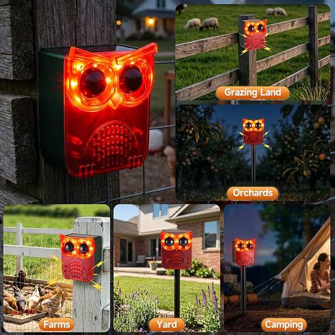 Solar Outdoor Motion Sensor Alarm, 130dB Dog Barking & Gunshot Sound | 13 Looping Sounds to Prevent Habituation, 4 Work Modes, IP55 Weatherproof Alarm for Home, Villa, Yard, Chicken Coop in Saudi Arabia