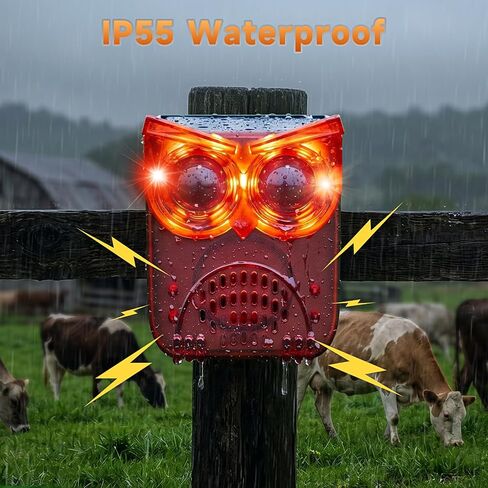Solar Outdoor Motion Sensor Alarm, 130dB Dog Barking & Gunshot Sound | 13 Looping Sounds to Prevent Habituation, 4 Work Modes, IP55 Weatherproof Alarm for Home, Villa, Yard, Chicken Coop in Saudi Arabia