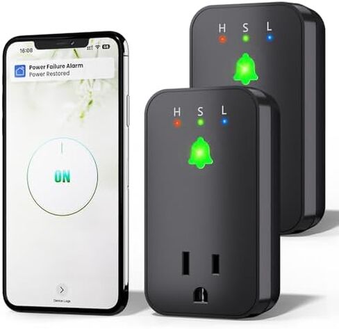 Power Failure Alarm WiFi, Smart Power Outage Alarm, Free App Notifications | Mini Size, Freezer Alert, Loud 110dB, LED Indicator, Voltage Detection, Home Power Monitor, for GFCI Trips, Sump Pump in Saudi Arabia
