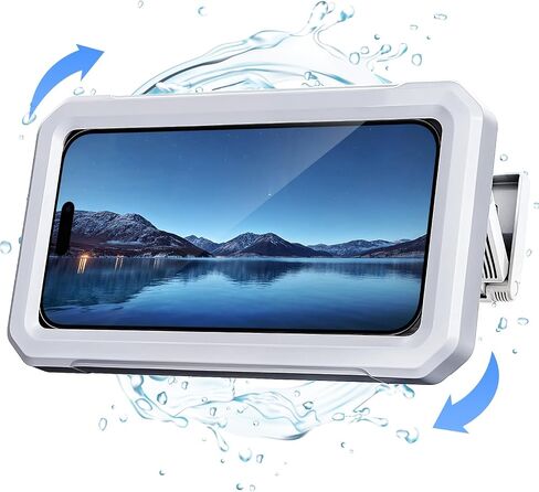 Coolpow Shower Phone Holder Waterproof【480°Rotatable】 Retractable Adjustable Shower Phone Case Shower Bathroom Wall Phone Mount Stand Water Proof Anti Fog Case for 4-7" Cellphones Shower Accessories in Saudi Arabia