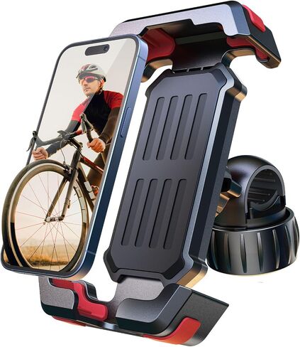 2026 New Upgraded Bike Phone Holder Handlebar - 1S Quick Install, Motorcycle Phone Mount, Bicycle Phone Holder fit Large Phone Case for iPhone Samsung, Dirt Scooter Mini Bike Accessories in Saudi Arabia
