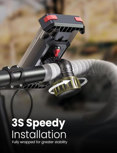 2026 New Upgraded Bike Phone Holder Handlebar - 1S Quick Install, Motorcycle Phone Mount, Bicycle Phone Holder fit Large Phone Case for iPhone Samsung, Dirt Scooter Mini Bike Accessories in Kuwait