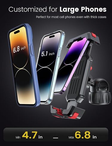 2026 New Upgraded Bike Phone Holder Handlebar - 1S Quick Install, Motorcycle Phone Mount, Bicycle Phone Holder fit Large Phone Case for iPhone Samsung, Dirt Scooter Mini Bike Accessories in Kuwait