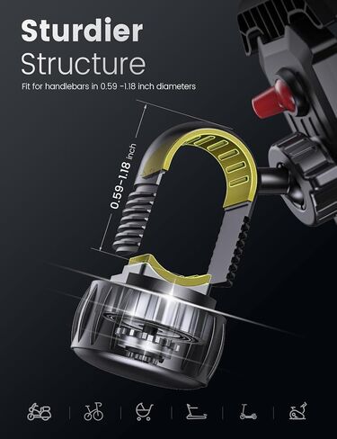 2026 New Upgraded Bike Phone Holder Handlebar - 1S Quick Install, Motorcycle Phone Mount, Bicycle Phone Holder fit Large Phone Case for iPhone Samsung, Dirt Scooter Mini Bike Accessories in Kuwait