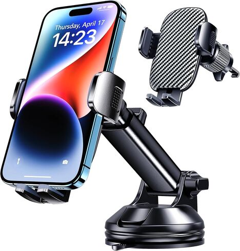 Qifutan Car Phone Holder Mount Phone Mount for Car Windshield Dashboard Air Vent Universal Hands Free Automobile Cell Phone Holder Fit for iPhone Smartphone Camera Mounts in Saudi Arabia