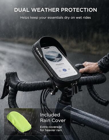 whale fall Bike Phone Holder, Waterproof Handlebar Bag for Phones up to 7" | 360° Rotatable Mount, TPU Touchscreen, Quick Release, Anti-Shake, Extra Storage and Rain Cover for Navigation and Rides in Saudi Arabia