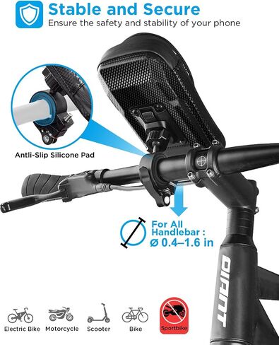 whale fall Bike Phone Holder, Waterproof Handlebar Bag for Phones up to 7" | 360° Rotatable Mount, TPU Touchscreen, Quick Release, Anti-Shake, Extra Storage and Rain Cover for Navigation and Rides in Saudi Arabia