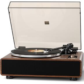 FEKTIK Record Player with Magnetic Cartridge, Bluetooth Belt Drive Vinyl Turntable High Fidelity System with 36 Watt Bookshelf Speakers, Built-in Phono Preamp, USB Recording and Auto Stop in Saudi Arabia