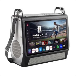 Portable TV 15.6 Inch 1080P Smart TV with 60W Speakers, Built-in 12+ Hrs Battery Outdoor TV, Rechargeable Camping TV with ATSC, HDMI, WiFi, Android Apps for Camping, RV, Patio (Inches, 15.6) in Saudi Arabia