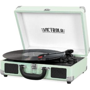Victrola Journey - Bluetooth Suitcase Record Player - Brown | Built-in stereo speakers, 3-speed turntable plays 7", 10" and 12" records, Bluetooth streaming, headphone jack in Kuwait