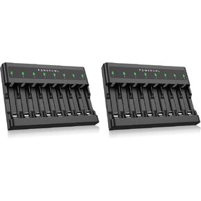 POWEROWL AA AAA Battery Charger 8 Bay, Independent Slot, USB Fast Charging for Ni-MH Ni-CD Rechargeable Batteries in Saudi Arabia