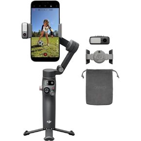 DJI Osmo Mobile 8 Gimbal Stabilizer for Phone, 3-Axis Stabilization | AI Native Tracking with Audio & Lighting, 360° Pan Rotation, Built-in Extension Rod & Tripod, 10h Battery, Extension Rod in Saudi Arabia