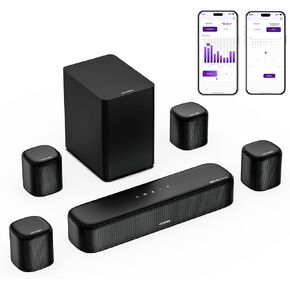 ULTIMEA 7.1ch Sound Bar with Dolby Atmos, 4 Surround Speakers, Aura A60 | Surround Sound System for TV with Subwoofer for Home Theater, Sound Bar for Smart TV with HDMI eARC, App Control, 2026 Model in Saudi Arabia