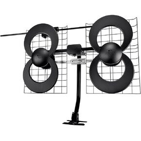Antennas Direct ClearStream 4V Indoor Outdoor TV Antenna, UHF VHF, Multi-Directional, 70+ Mile Range, 4K 8K UHD, NEXTGEN TV – w/ 20-inch Mast (Black) in Saudi Arabia
