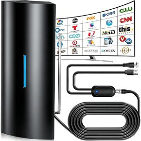 هوائي تلفزيون مطور لعام 2026، هوائي HD بنطاق يزيد عن 5000 ميل مع معزز الإشارة | هوائي رقمي داخلي وخارجي للقنوات المحلية، متوافق مع أجهزة التلفاز الذكية والتقليدية 8K 4K 1080P، كابل محوري 40 قدم in Kuwait