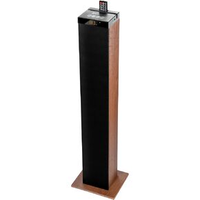 GOgroove Bluetooth Tower Speaker with Subwoofer Built in - Floorstanding Home Speaker with Powerful Bass and Dual Drivers, 120W Peak Power, MP3 3.5mm Aux, USB 2.0 Port Flash Drive, FM Radio (Walnut) in Saudi Arabia