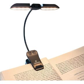 Vekkia 14 LED Rechargeable Book Light for Reading at Night | Eye-Care Reading Light for Books in Bed/180° Adjustable, Clip on Lamp/3 Color Temperatures, Lightweight in Saudi Arabia