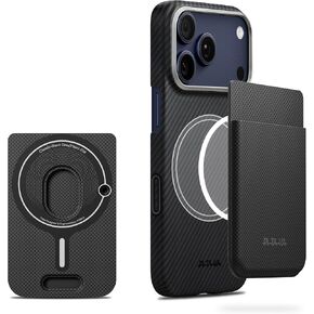 PITAKA Magnetic Carrying Case for Plaud Note & Note Pro, Aramid, Black/Grey | Ultra Slim Sleeve for Plaud Note & Note Pro, Compatible with MagSafe, Aramid Fiber Woven,Sliky Texture in Saudi Arabia