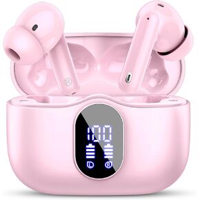 Wireless Earbuds, Bluetooth 5.4 Headphones Bass Stereo/Clear Calls, Black | Ear Buds with Noise Cancelling Mic LED Display in Ear Earphones IP7 Waterproof 36H Bluetooth Earbuds for Phones/Sport/Laptop in Kuwait