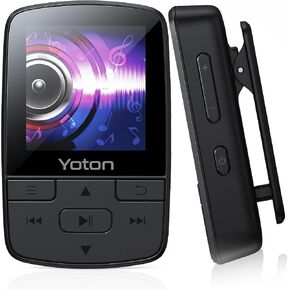 Yoton MP3 Player with Bluetooth, Max 64GB, HiFi, Clip, TF Card Required | FM Radio, Independent Volume Control, Earphones Included in Kuwait