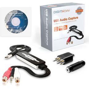 DIGITNOW USB 2.0 Audio Capture Card,Cassette Converter,Cassette to Digital,Cassette to MP3 Converter,Support Mac & Windows 10/8.1/8 / 7 / Vista/XP in Saudi Arabia