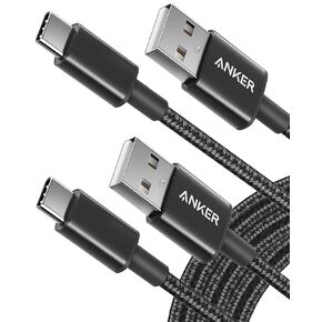 Anker USB A to USB C Cable, USB to USB C Cable (2-Pack, 3 ft, Black) | For iPhone 17 Series, Samsung Galaxy S10 / S10+, LG V30, Beats Fit Pro, and More in Kuwait