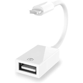Lightning to USB Camera Adapter Apple MFi Certified | Female USB 3.0 OTG Cable Adapter Support Connect Camera, Flash Drive, Card Reader, MIDI for iPhone 14/13/12/11/X/8/7 iPad in Saudi Arabia