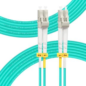 FLYPROFiber- LC to LC Fiber Patch Cable OM3 Multimode 1M/3ft | Duplex, 50/125um MMF, MM Multi mode Fiber Jumper, For 10G/40G Transceivers / Data Centers, Fully Pre-Tested, LSZH, Aqua in Kuwait