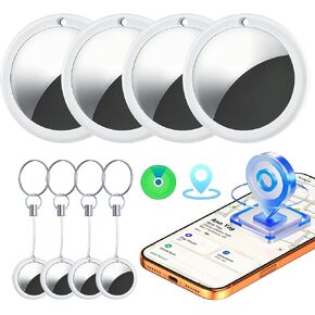 4 Pack Smart Bluetooth Tracker for iPhone (iOS Only), MFi Certified Item Finder Works with Apple Find My App, Waterproof Key Finder Tag for Wallet, Keys, Bags and Luggage, Pets, Replaceable Battery in Saudi Arabia