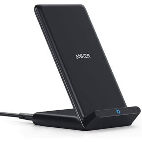 Anker 313 Qi-Certified 10W Max Wireless Charger Stand | Fast Power for iPhone 15 / 14 / 13 / 12 / 11 / X / 8, Galaxy S23 / S22, and More (Micro-USB Cable, Adapter Not Included) in Saudi Arabia