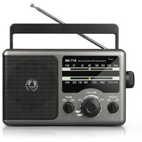 Greadio Portable Shortwave Radio, Radios Portable AM FM Transistor Radio | Best Reception for Home, Digital Display/Time Setting/Battery Operated/AC Power, Big Speaker, Earphone Jack for Gift, Elder in Saudi Arabia
