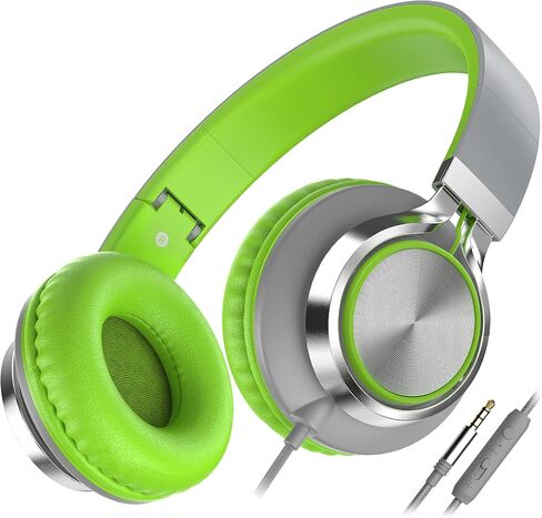 AILIHEN C8 Kids Wired Headphones with Mic for School, 3.5mm Jack, BlackBlue | On Ear Headsets and Volume Control Foldable, Corded Computer Chromebook for Children Teens Classroom Online Learning Travel in Saudi Arabia