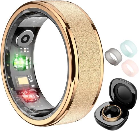 COLMI R10 Smart Ring, Sleep Health & Skin Temperature & 5ATM(Rose Gold, 8) | Smart Health Ring for Women, Protective Case, No Subscription Fee, Heart Rate Monitoring, Fitness Tracker, Slide video. in Saudi Arabia