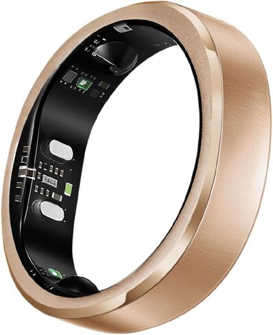 RingConn Gen 3 Smart Ring - Vascular Trends(Size 8, Royal Gold) | No App Subscription, Vibration Alerts, Sleep, Fitness & Heart Rate, 14-Day Battery Life, Size Before You Buy in Saudi Arabia