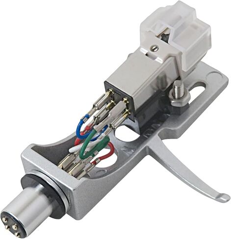 Silver Headshell with AT-3600L Magnetic Cartridge Stylus | Compatible with Pioneer PLX-1000 PLX-500 PL-518 PL-530 PL-560 PL-516 PL-255 PL-200 PL-200X PL-A35 PL-A45D XL-A700 in Saudi Arabia