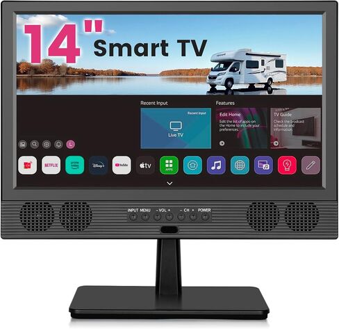 othoig 14 Inch Small Smart TV HD LED, Small Portable Smart TV with Built-in APP, Digital ATSC Tuner,HDMI/USB/AV Inputs, Small Smart Television for Kitchen,Bedroom,RV,Camper in Saudi Arabia
