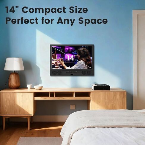 othoig 14 Inch Small Smart TV HD LED, Small Portable Smart TV with Built-in APP, Digital ATSC Tuner,HDMI/USB/AV Inputs, Small Smart Television for Kitchen,Bedroom,RV,Camper in Saudi Arabia