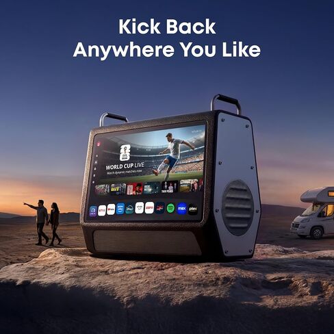 Portable TV 15.6 Inch 1080P Smart TV with 60W Speakers, Built-in 12+ Hrs Battery Outdoor TV, Rechargeable Camping TV with ATSC, HDMI, WiFi, Android Apps for Camping, RV, Patio (Inches, 15.6) in Saudi Arabia