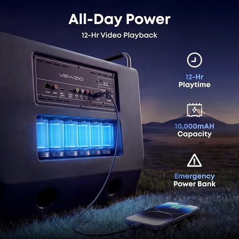 Portable TV 15.6 Inch 1080P Smart TV with 60W Speakers, Built-in 12+ Hrs Battery Outdoor TV, Rechargeable Camping TV with ATSC, HDMI, WiFi, Android Apps for Camping, RV, Patio (Inches, 15.6) in Saudi Arabia