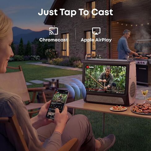 Portable TV 15.6 Inch 1080P Smart TV with 60W Speakers, Built-in 12+ Hrs Battery Outdoor TV, Rechargeable Camping TV with ATSC, HDMI, WiFi, Android Apps for Camping, RV, Patio (Inches, 15.6) in Saudi Arabia