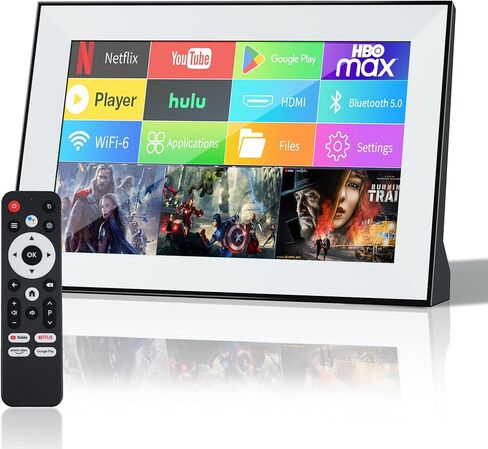 تلفزيون ذكي صغير، تلفزيون محمول مع شاشة LCD تعمل باللمس، تطبيقات مدمجة، يدعم SD، WiFi، بلوتوث، USB، مدخل HDMI، تصميم تلفزيون صغير للمنزل والمطبخ والمركبات الترفيهية واستخدام السفر in Kuwait