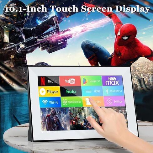 تلفزيون ذكي صغير، تلفزيون محمول مع شاشة LCD تعمل باللمس، تطبيقات مدمجة، يدعم SD، WiFi، بلوتوث، USB، مدخل HDMI، تصميم تلفزيون صغير للمنزل والمطبخ والمركبات الترفيهية واستخدام السفر in Kuwait