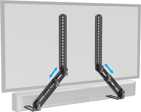 حامل مكبر الصوت ELIVED أسفل التلفزيون أو فوقه، ارتفاع قابل للتعديل بدون أدوات | حامل تلفزيون Universal Sound Bar، مع لوحات تمديد طويلة قابلة للفصل وأقواس على شكل حرف L، تتحمل ما يصل إلى 15 رطلاً in Kuwait