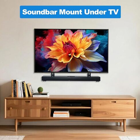 Sound Bar Mounts Under TV, All Metal,Holds up to 33 lbs, Black | Depth Adjustable 3.7''-6.3'',Heavy duty Soundbar Mount, For VESA holes up to 31.5 inches (800mm) wide, Easy to install,HD-128 in Saudi Arabia